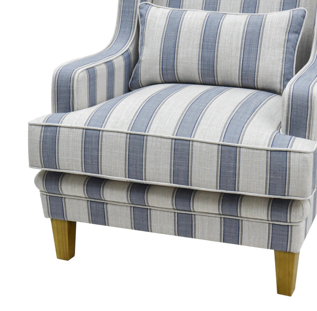 Hudson Blue Stripe Armchair