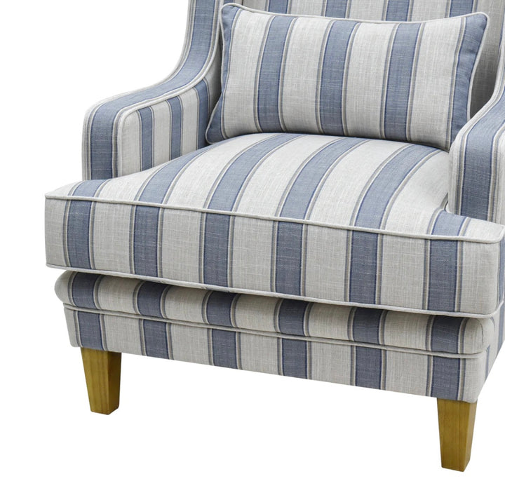 Hudson Blue Stripe Armchair