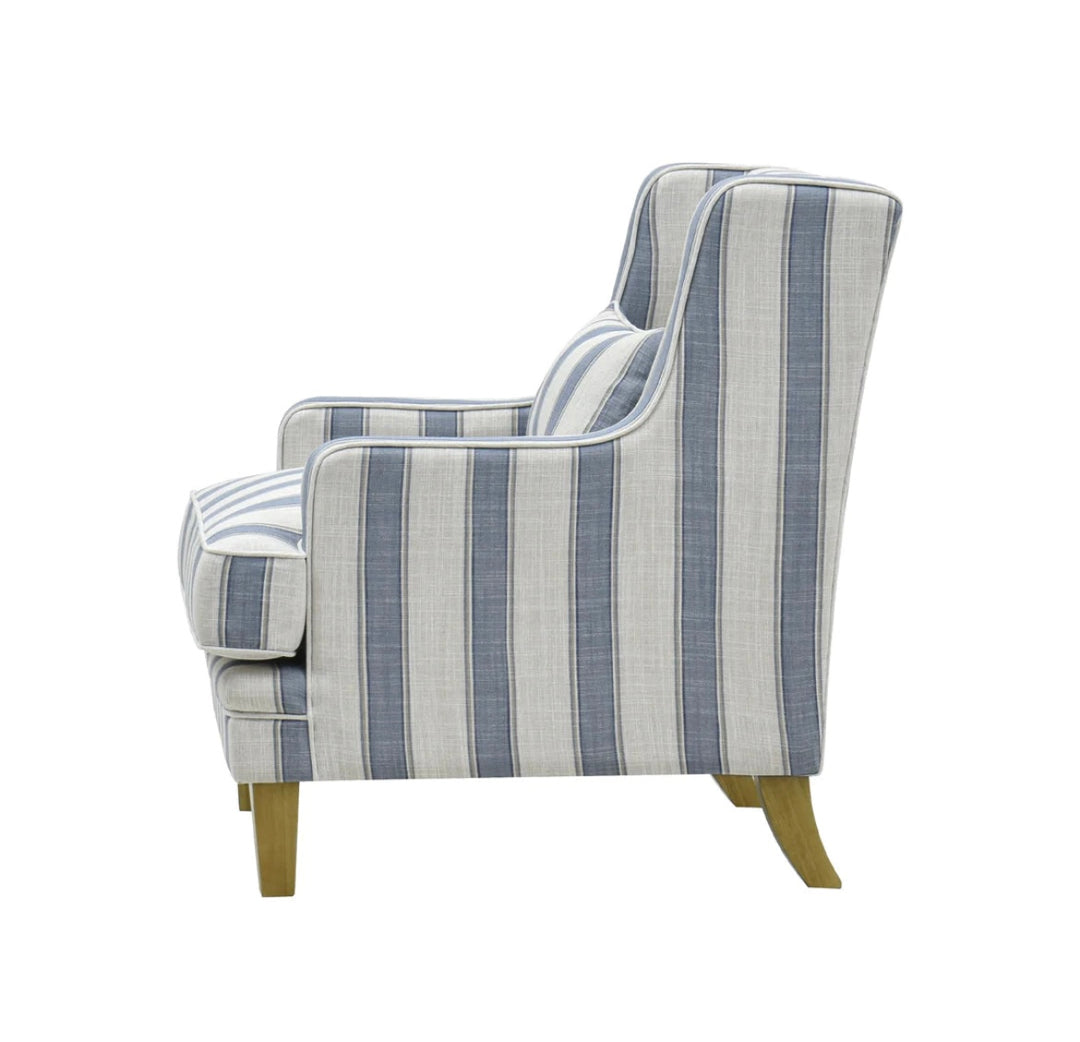 Hudson Blue Stripe Armchair
