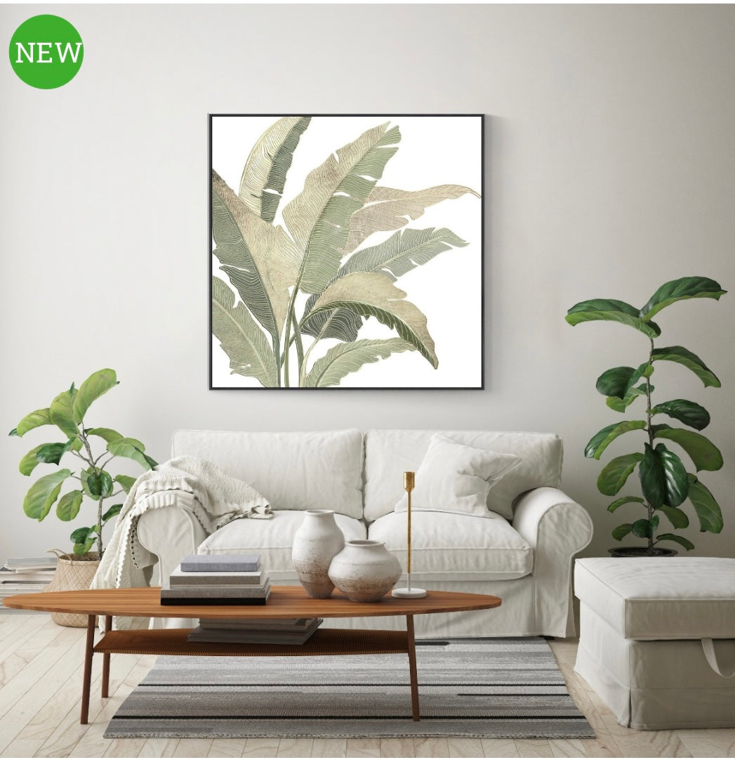 Tropical Leaves Framed Canvas
