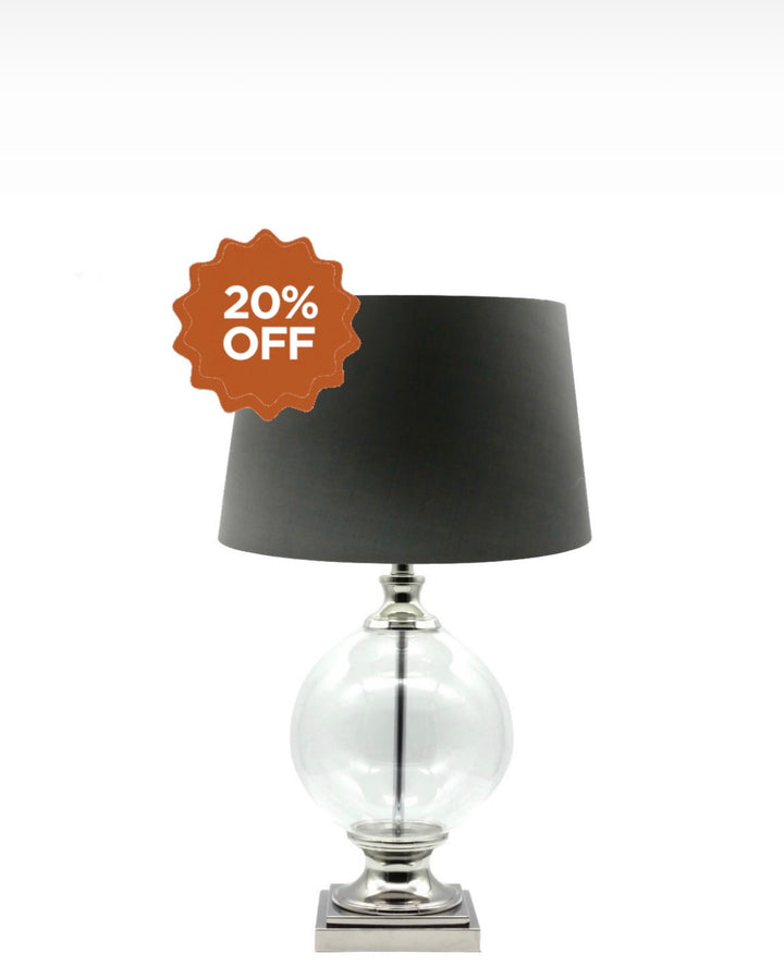 Olivia Glass Ball Lamp & Shade