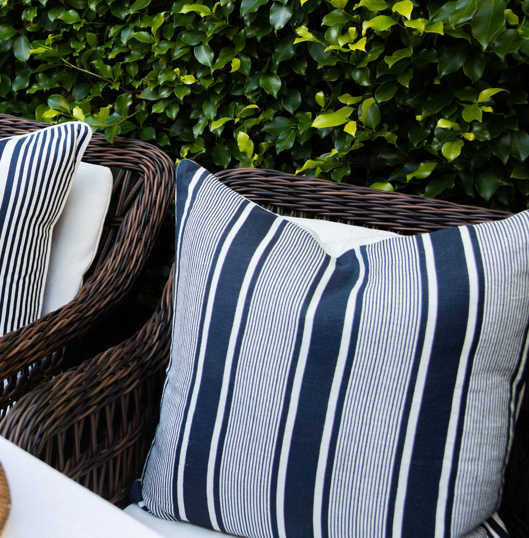Hamptons Linen Capri Stripe Navy Cushion