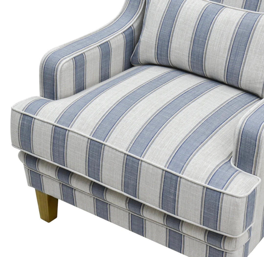 Hudson Blue Stripe Armchair