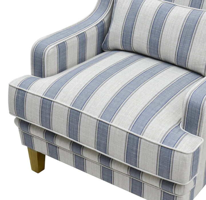 Hudson Blue Stripe Armchair