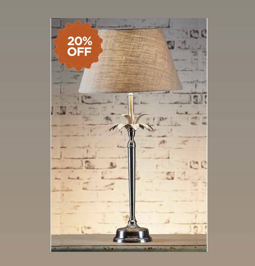 Casablanca Table Lamp Antique Silver