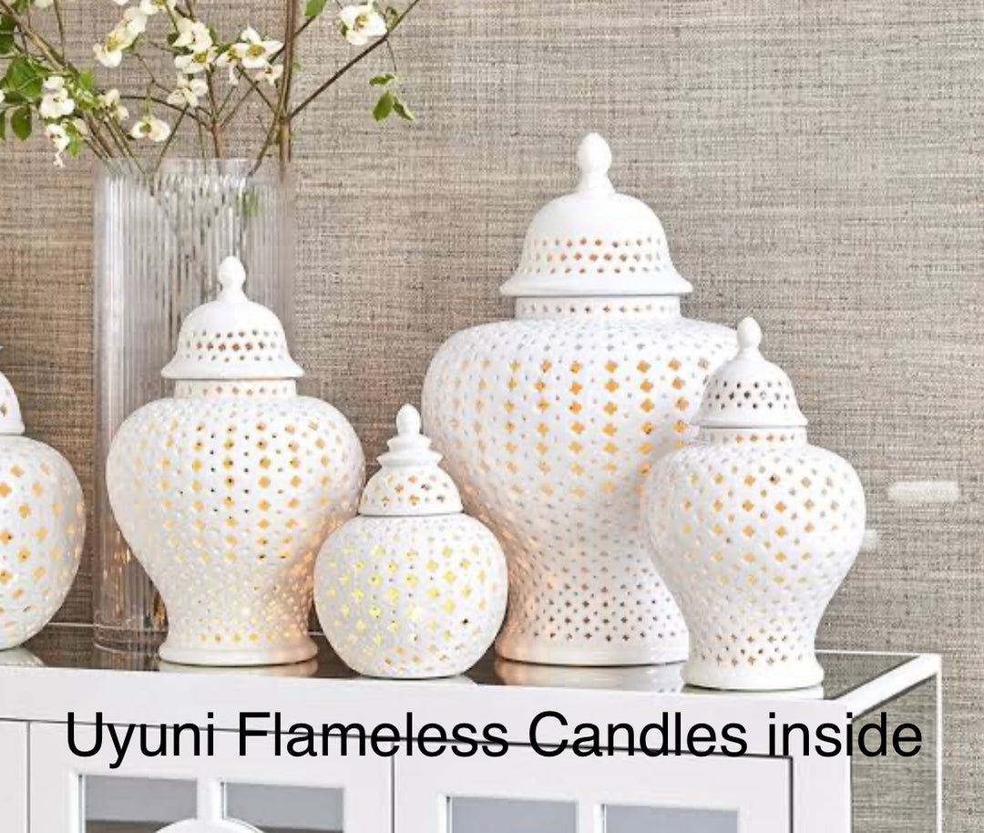 Minx White Temple Jar Large