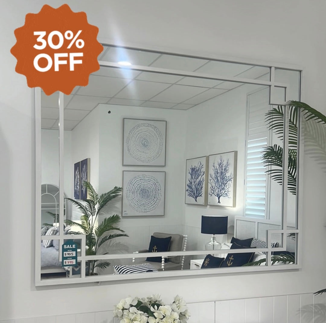 Art Deco Mirror White