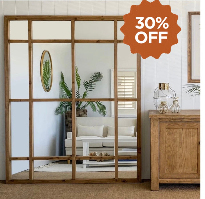 Hamptons Wooden 16 Pane mirror