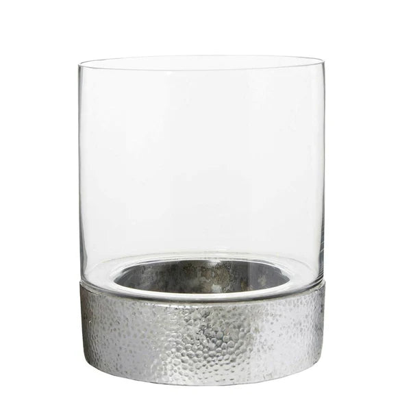 Glass Candle Holder Small Grey