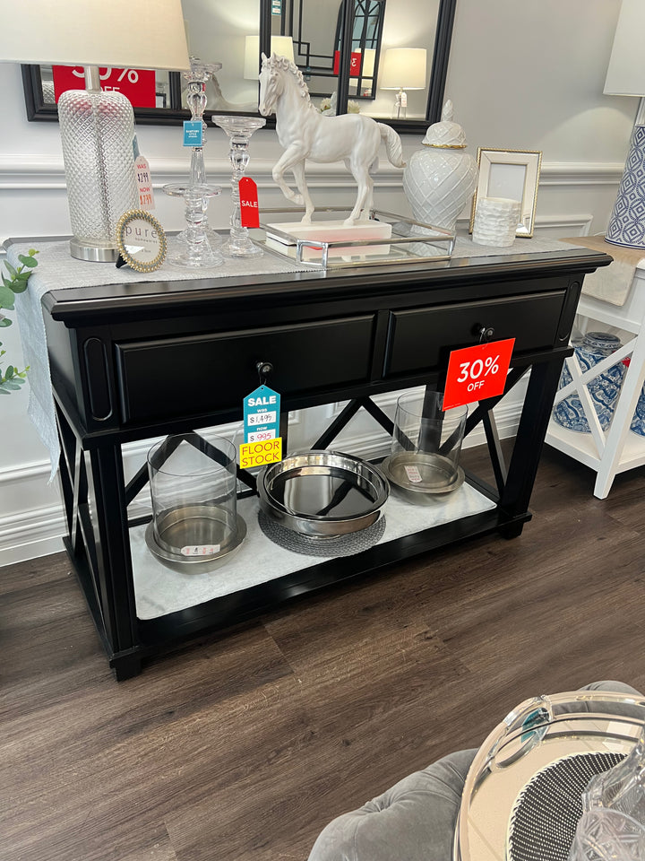 Sorrento 2 Drawer Console Black FLOORSTOCK