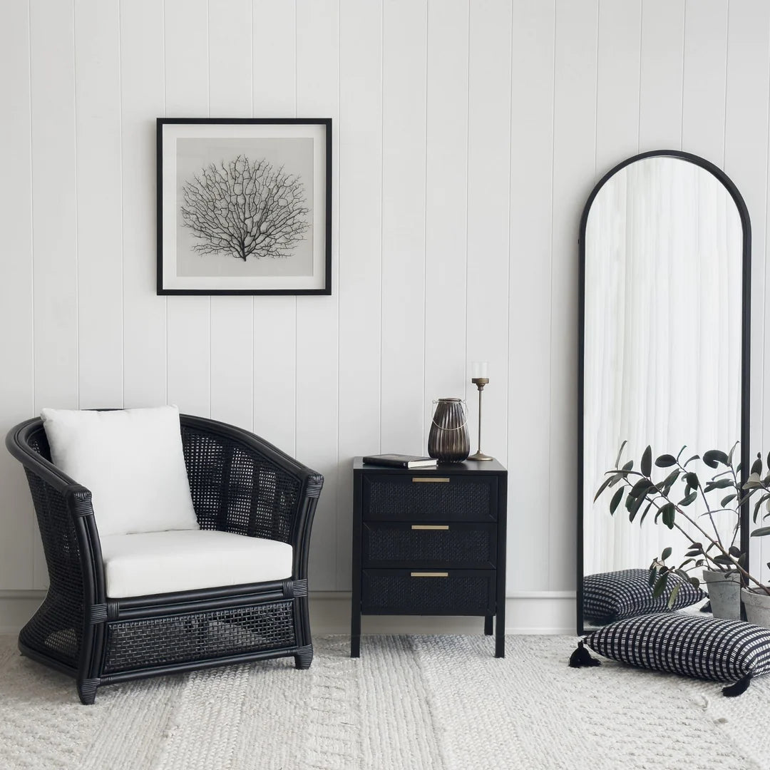 Cayman Rattan Armchair Black FLOORSTOCK OP