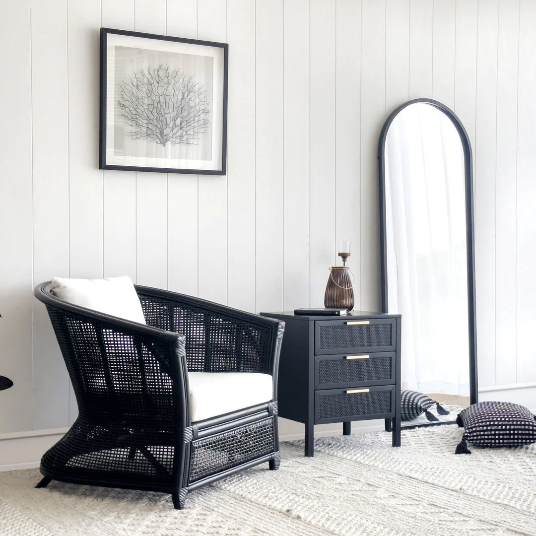 Cayman Rattan Armchair Black FLOORSTOCK OP