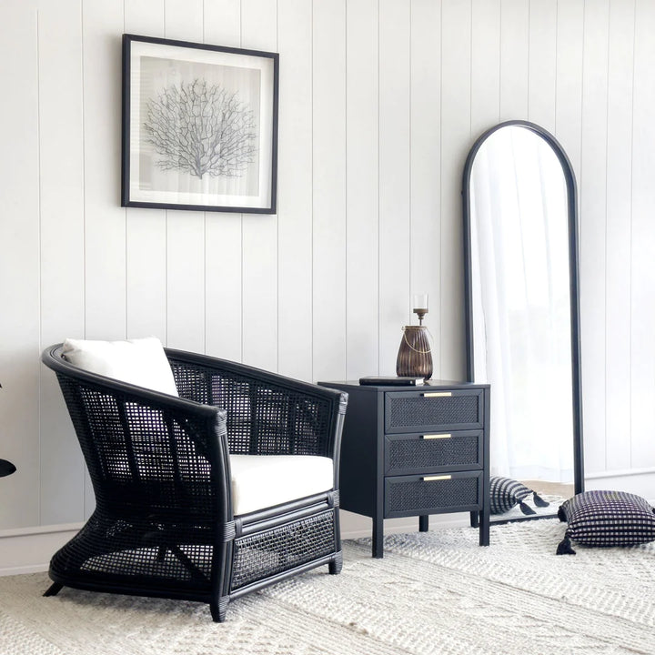 Cayman Rattan Armchair Black FLOORSTOCK OP