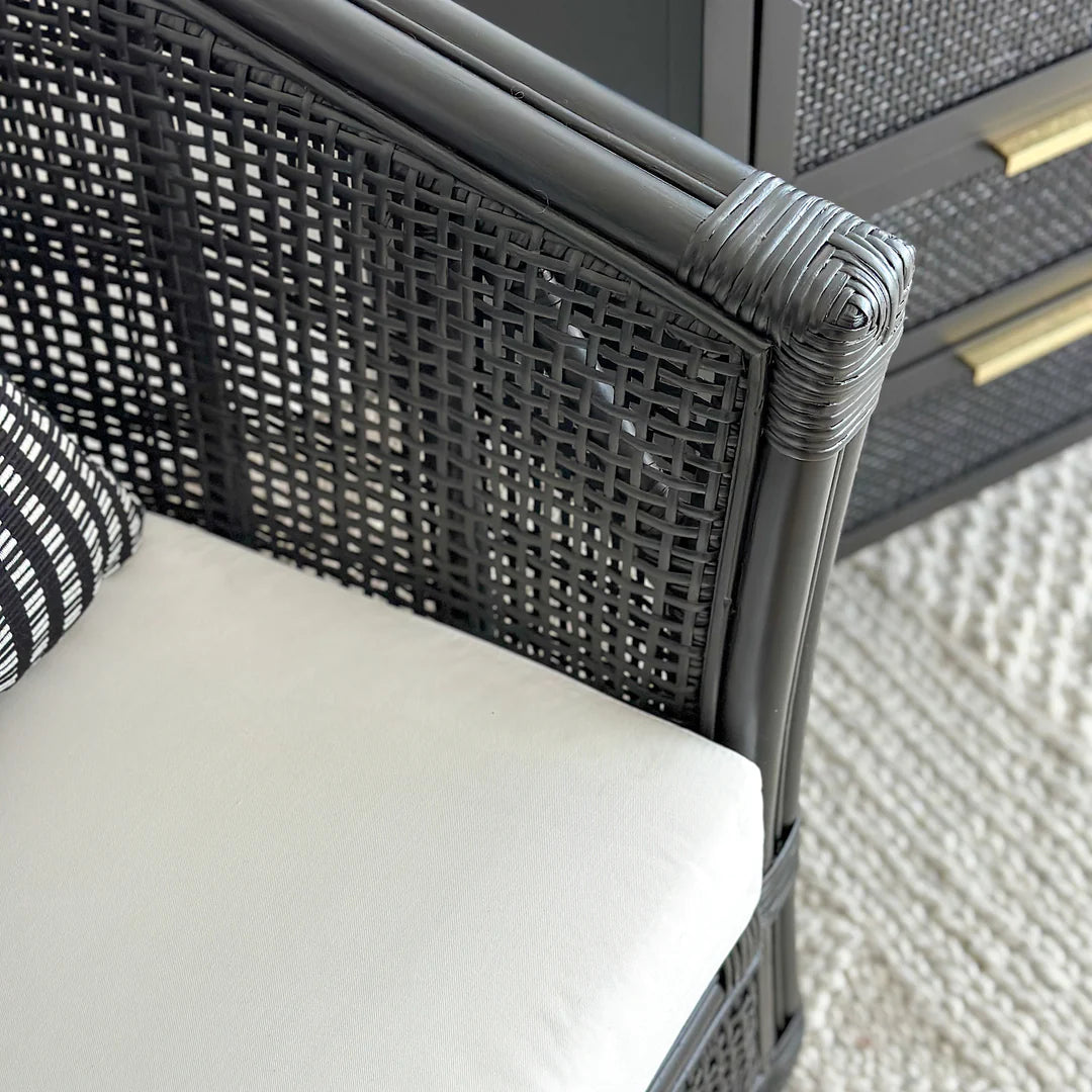 Cayman Rattan Armchair Black FLOORSTOCK OP