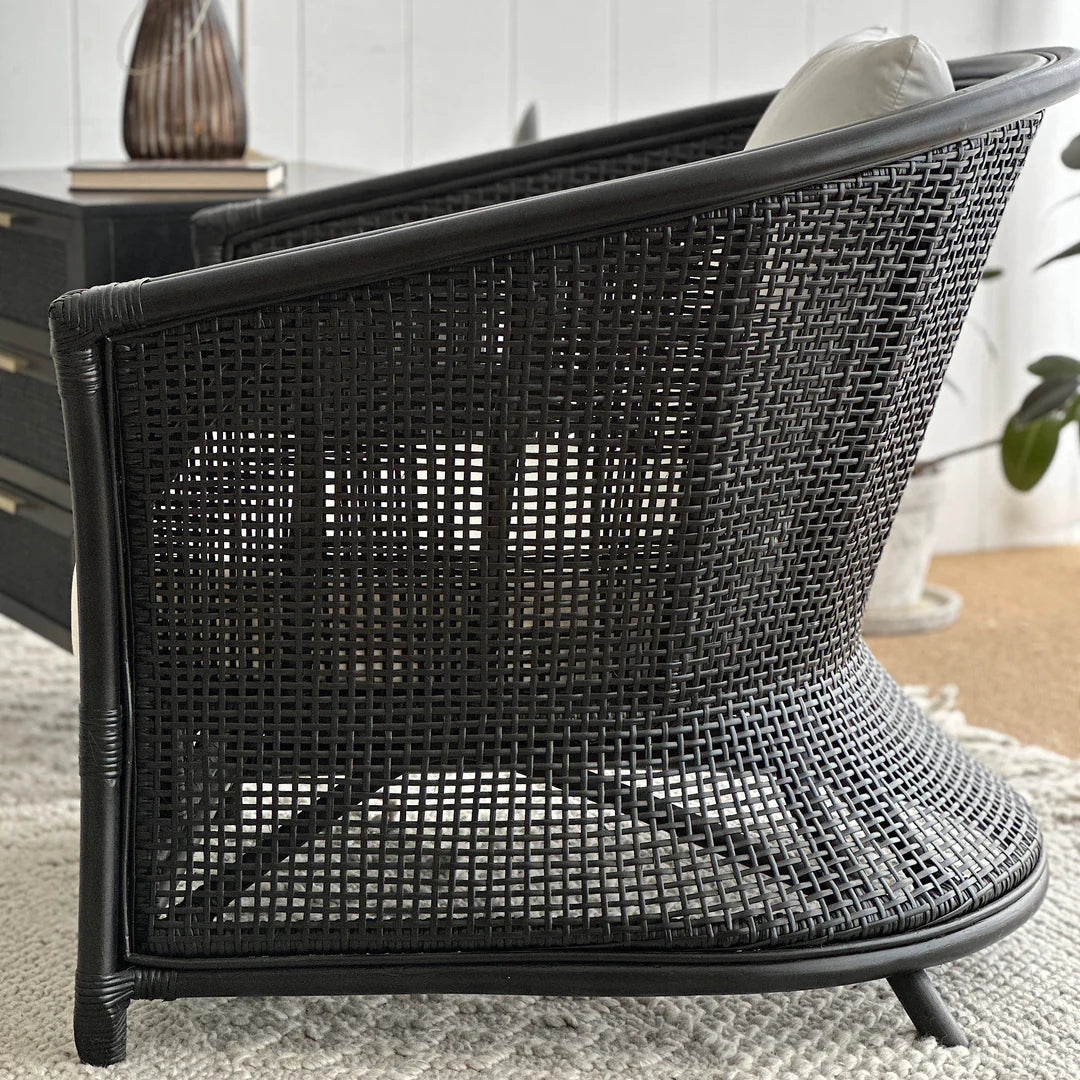 Cayman Rattan Armchair Black FLOORSTOCK OP