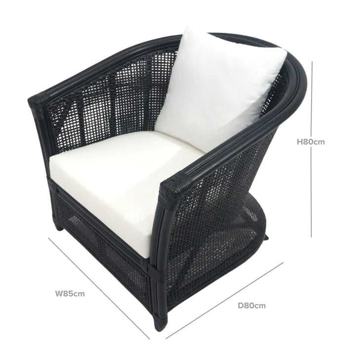 Cayman Rattan Armchair Black FLOORSTOCK OP