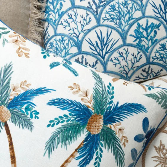 Hamptons Palm Bleu Cushion
