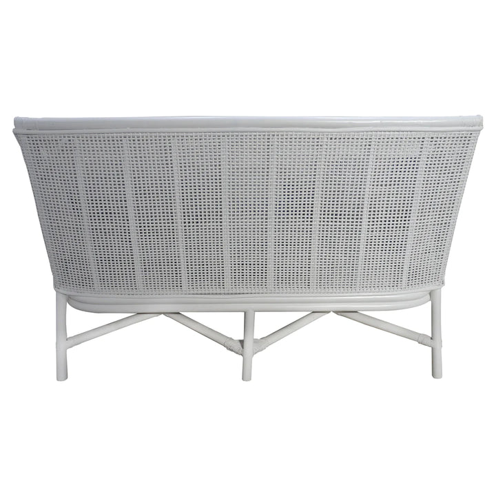 Havana Rattan 2 Seater Sofa White