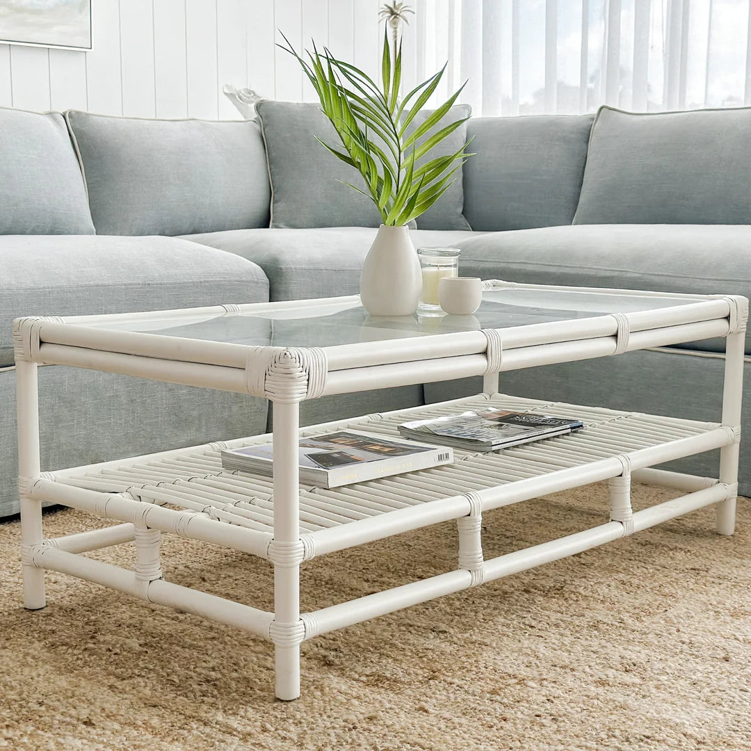 Havana Rattan Coffee Table White