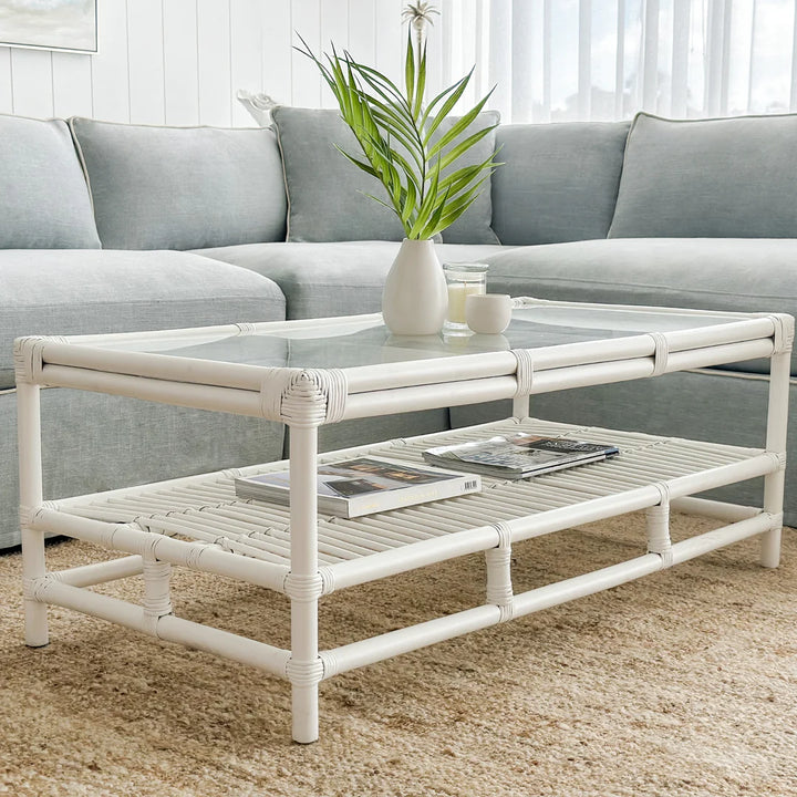 Havana Rattan Coffee Table White