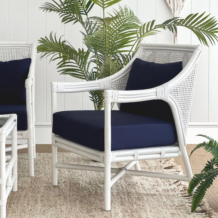 Havana Rattan Occasional Chair White FLOORSTOCK