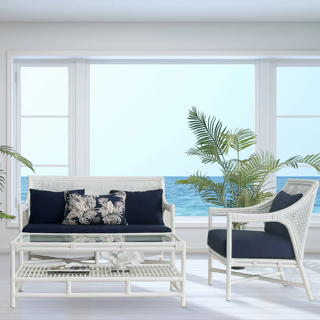 Havana Rattan Occasional Chair White FLOORSTOCK