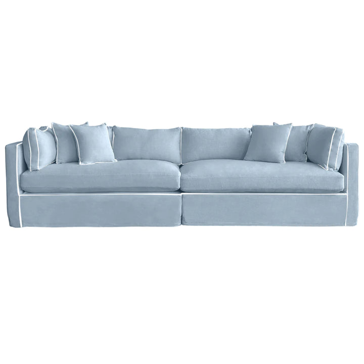 Newport 4 Seat Sofa Duck Egg with White Piping