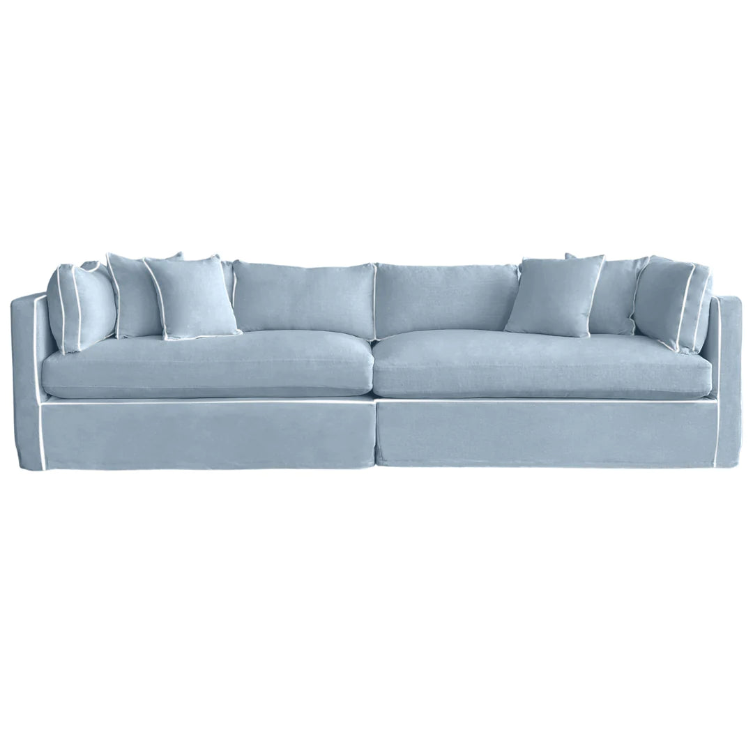 Newport 4 Seat Sofa Duck Egg with White Piping