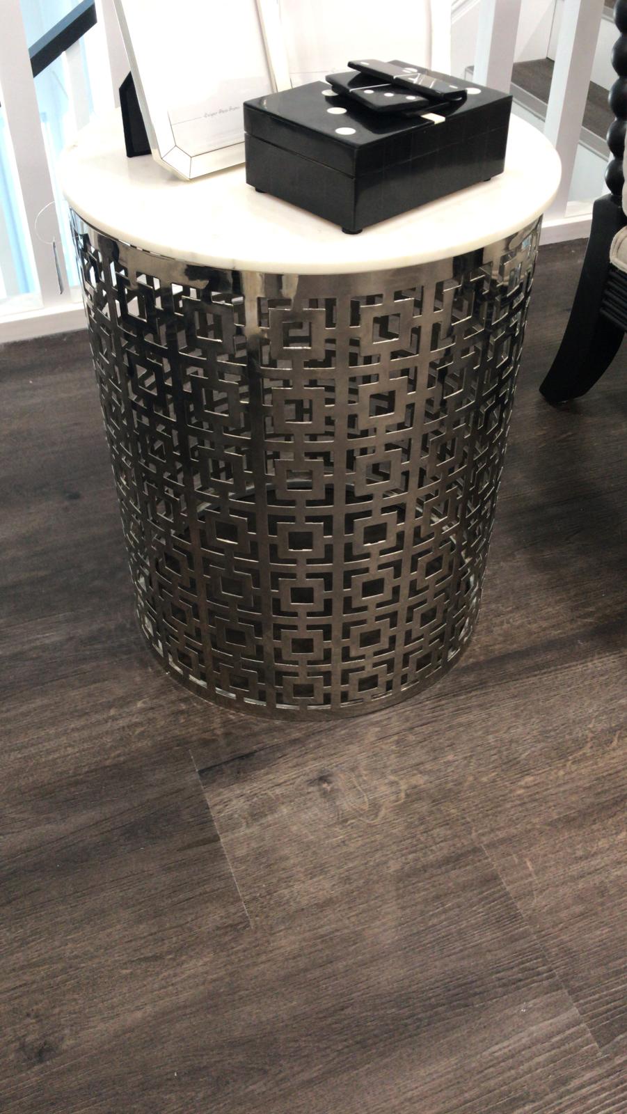 Silver Marble top side table