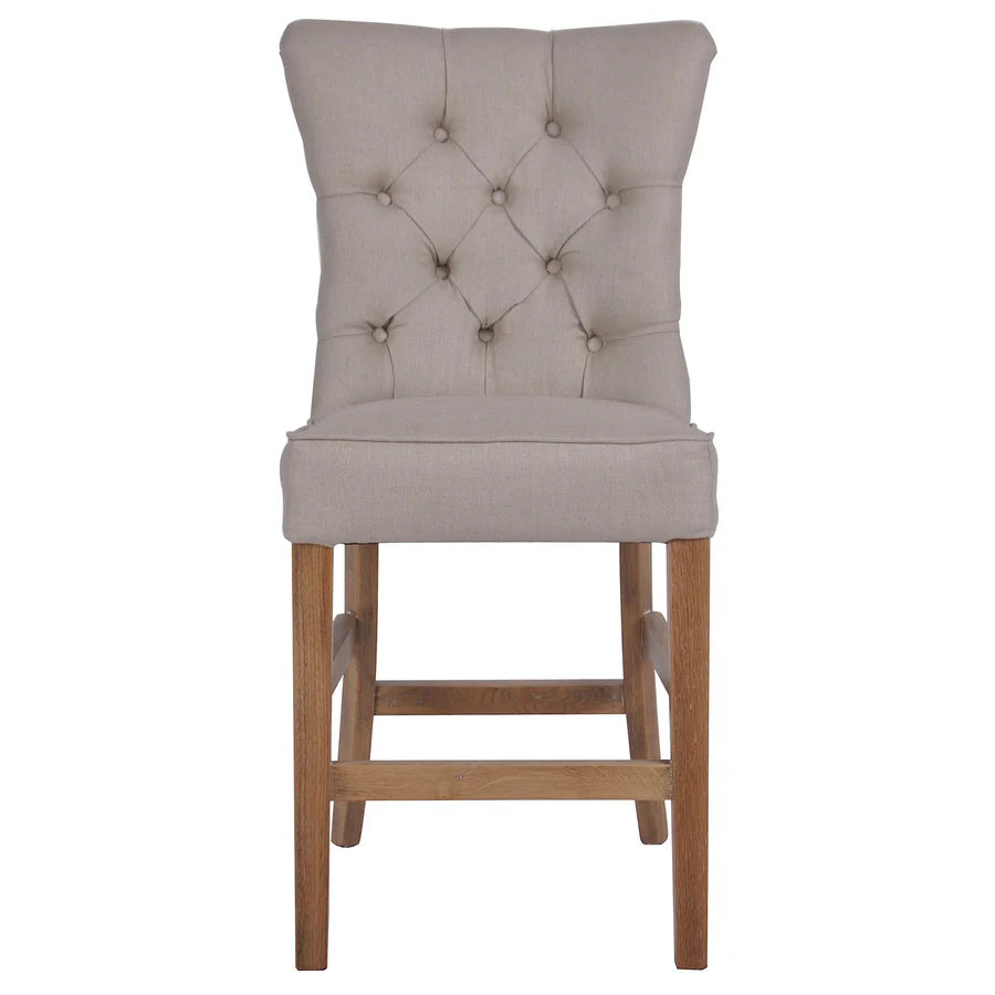 Hampton Beige Linen Counter Chair 65cm Seat Height