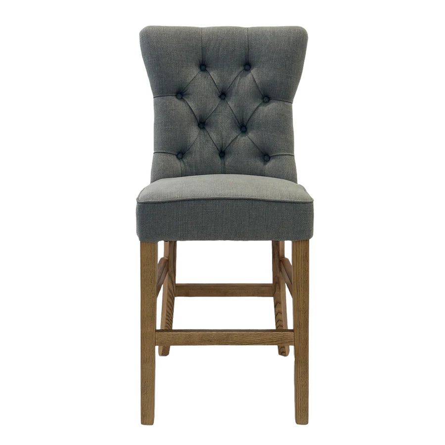 Hampton Storm Grey Linen Counter Chair 65cm Seat Height