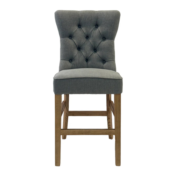 Hampton Storm Grey Linen Counter Chair 65cm Seat Height