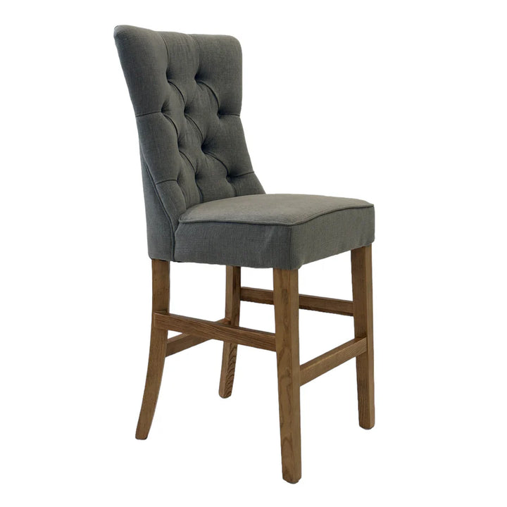 Hampton Storm Grey Linen Counter Chair 65cm Seat Height