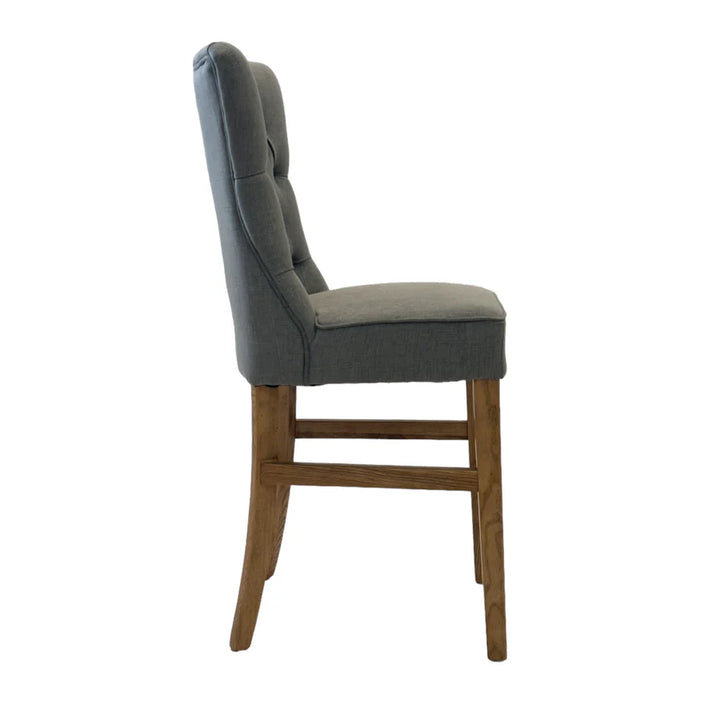 Hampton Storm Grey Linen Counter Chair 65cm Seat Height