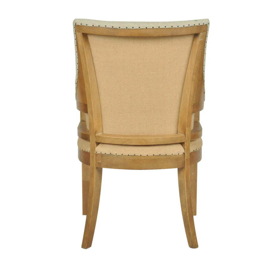 Hampton Oakwood Linen Carver Chair