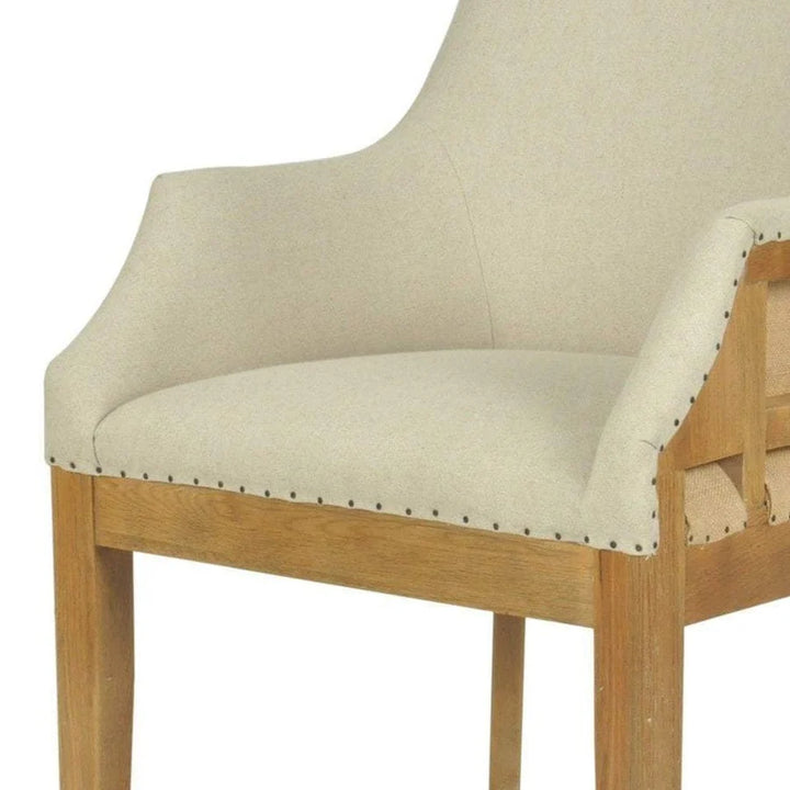 Hampton Oakwood Linen Carver Chair