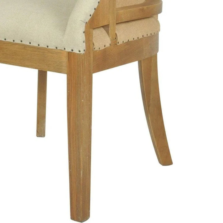 Hampton Oakwood Linen Carver Chair