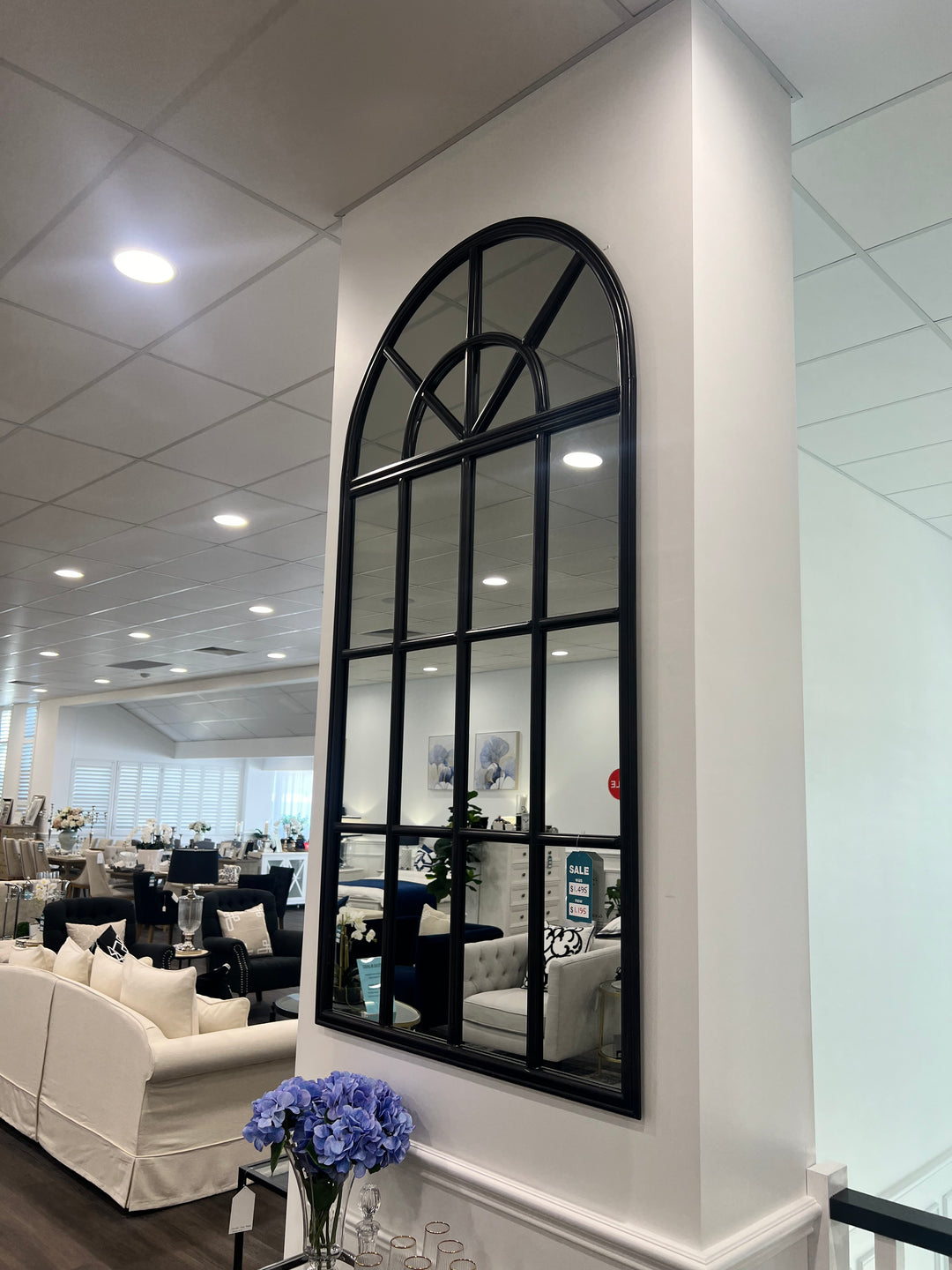 Large Black Iron Arch Mirror