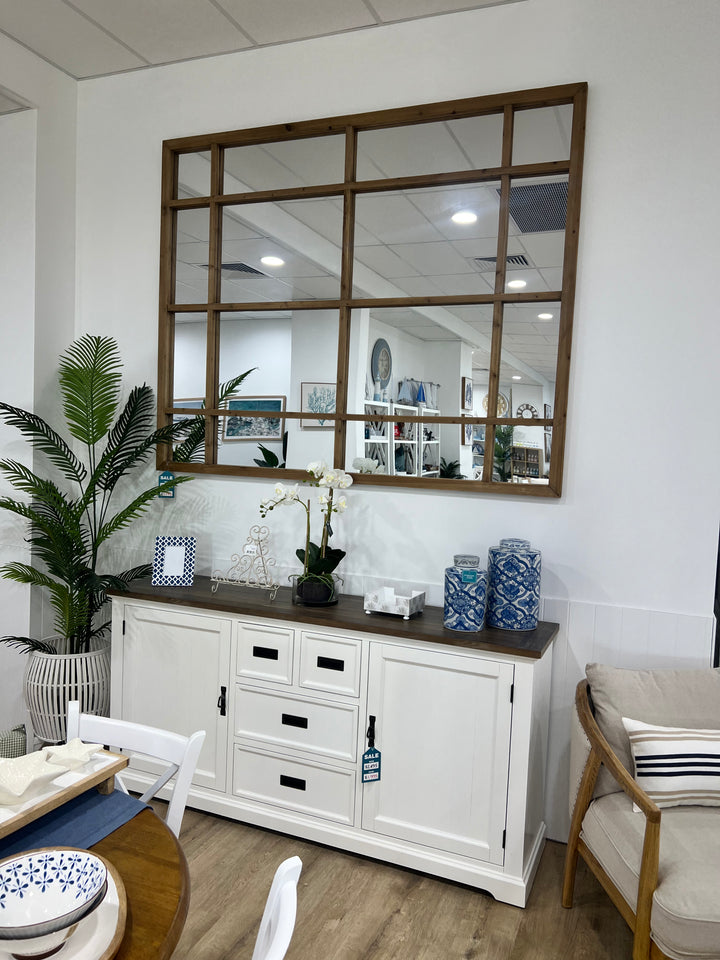 Hamptons Wooden 16 Pane mirror