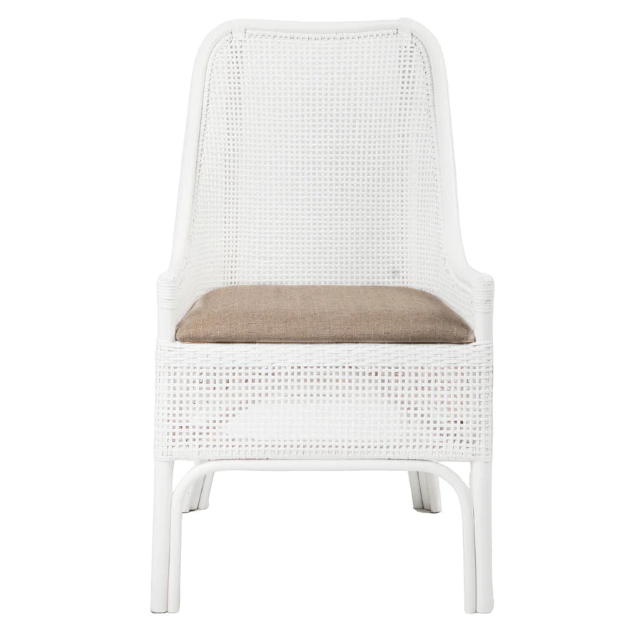 Hamptons Rattan Dining Chair White