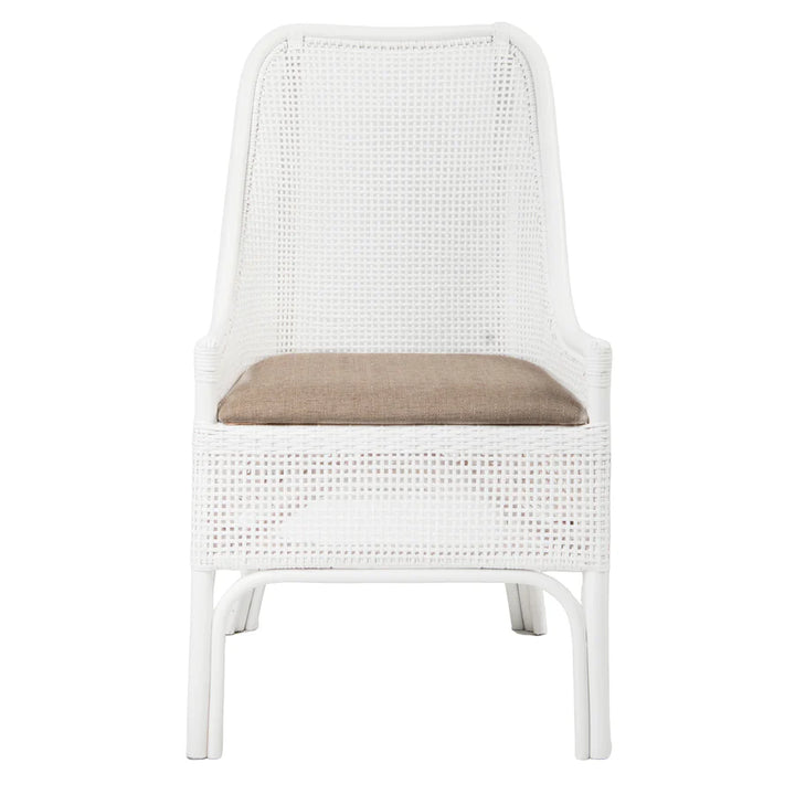 Hamptons Rattan Dining Chair White