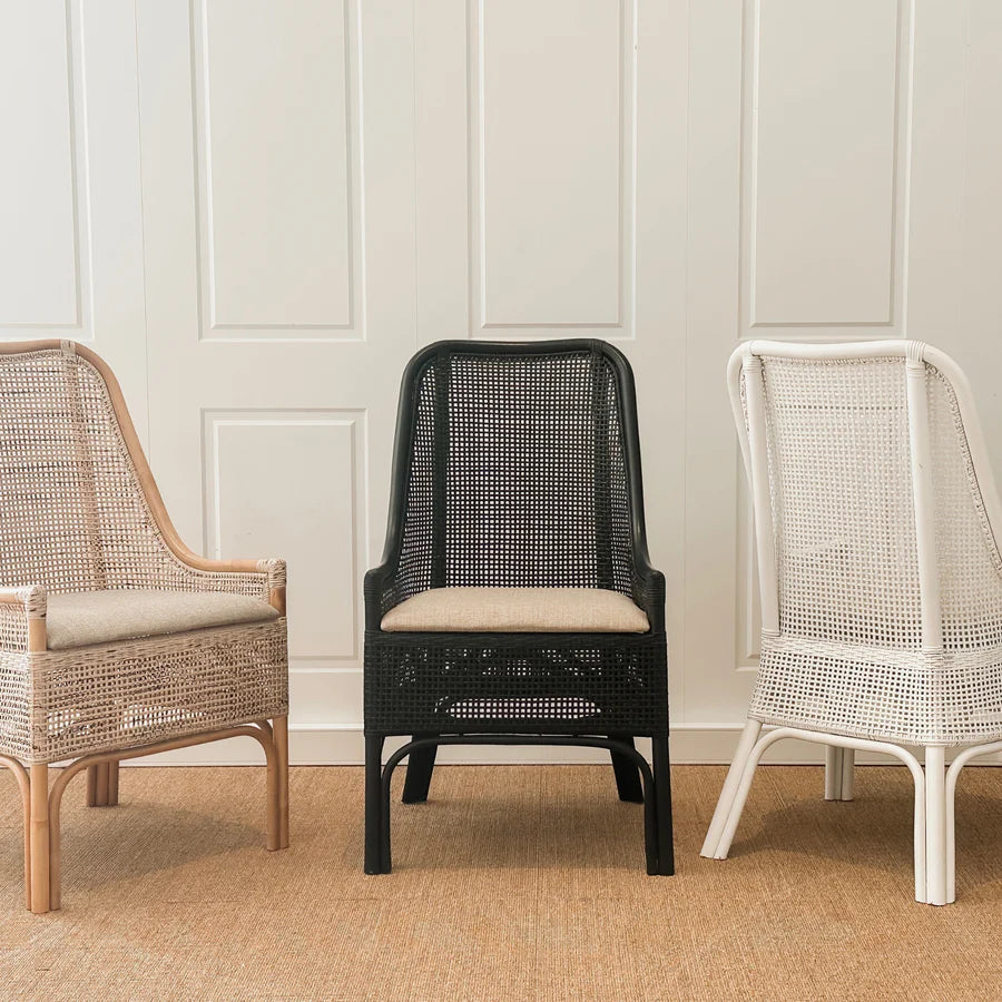 Hamptons Rattan Dining Chair White