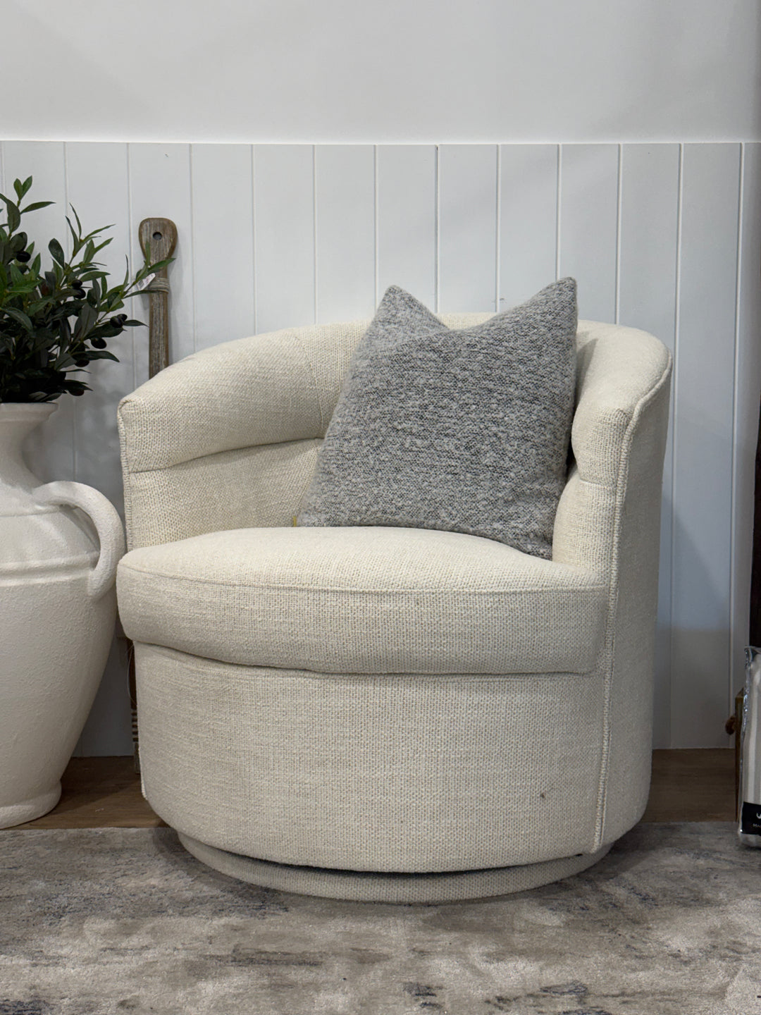 Ryder Swivel Armchair Ivory