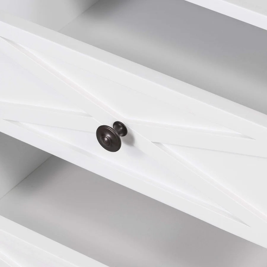 SORRENTO HAMPTONS MEDIUM 2 DRAWER BEDSIDE TABLE WHITE