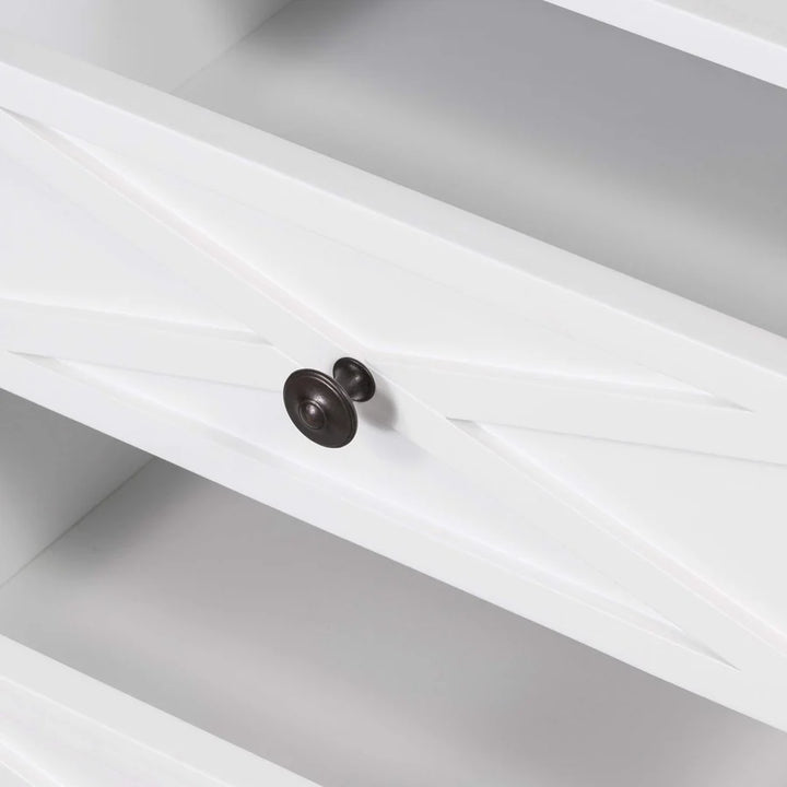 SORRENTO HAMPTONS MEDIUM 2 DRAWER BEDSIDE TABLE WHITE