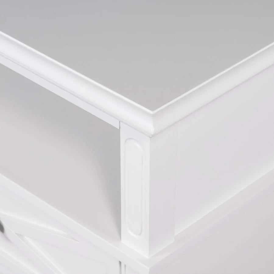 SORRENTO HAMPTONS MEDIUM 2 DRAWER BEDSIDE TABLE WHITE