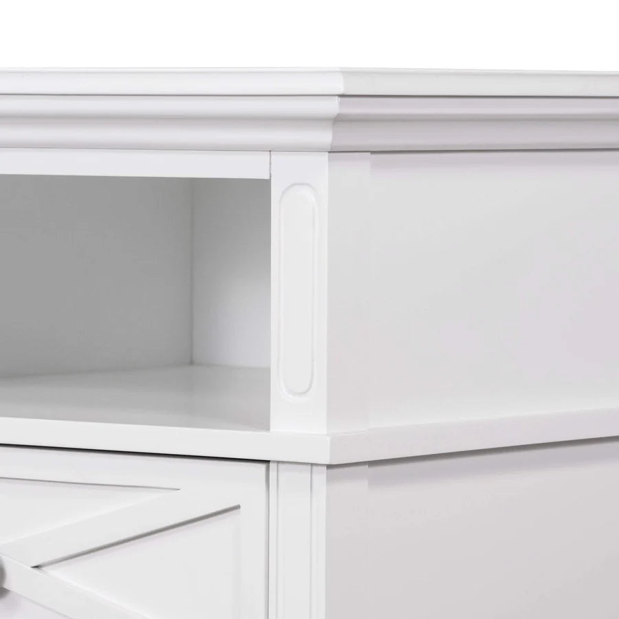 SORRENTO HAMPTONS MEDIUM 2 DRAWER BEDSIDE TABLE WHITE