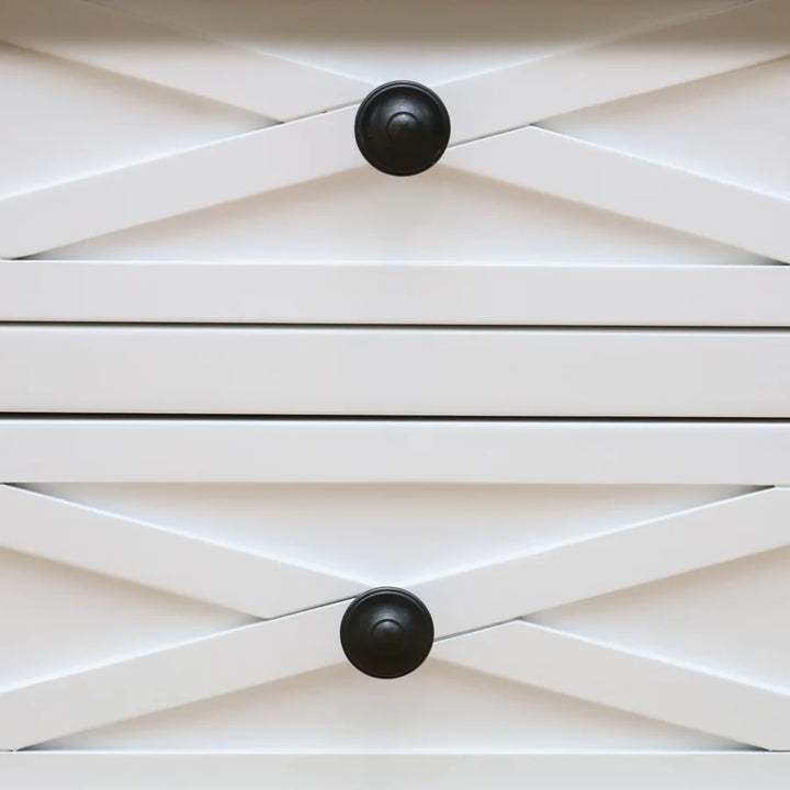 SORRENTO HAMPTONS MEDIUM 2 DRAWER BEDSIDE TABLE WHITE