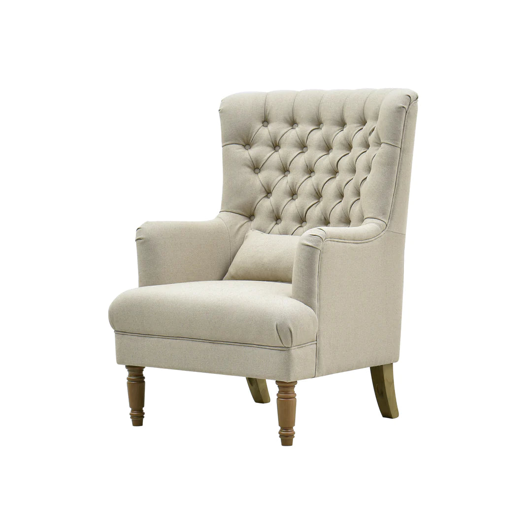 Hampton Beige Wingback Armchair