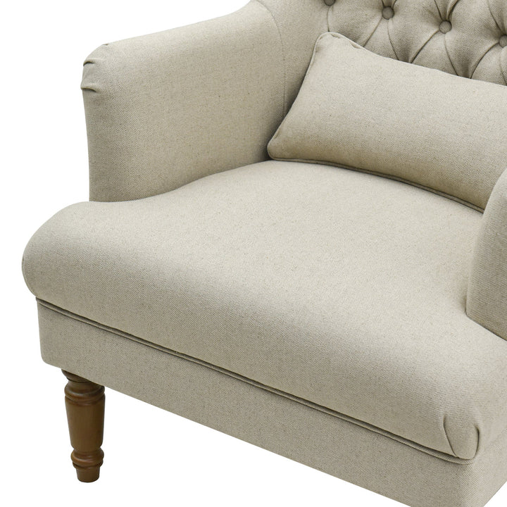 Hampton Beige Wingback Armchair